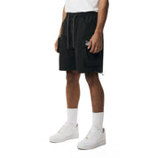 Smoke Rise Brushed Cargo Shorts - Black