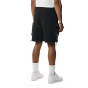 Smoke Rise Brushed Cargo Shorts - Black