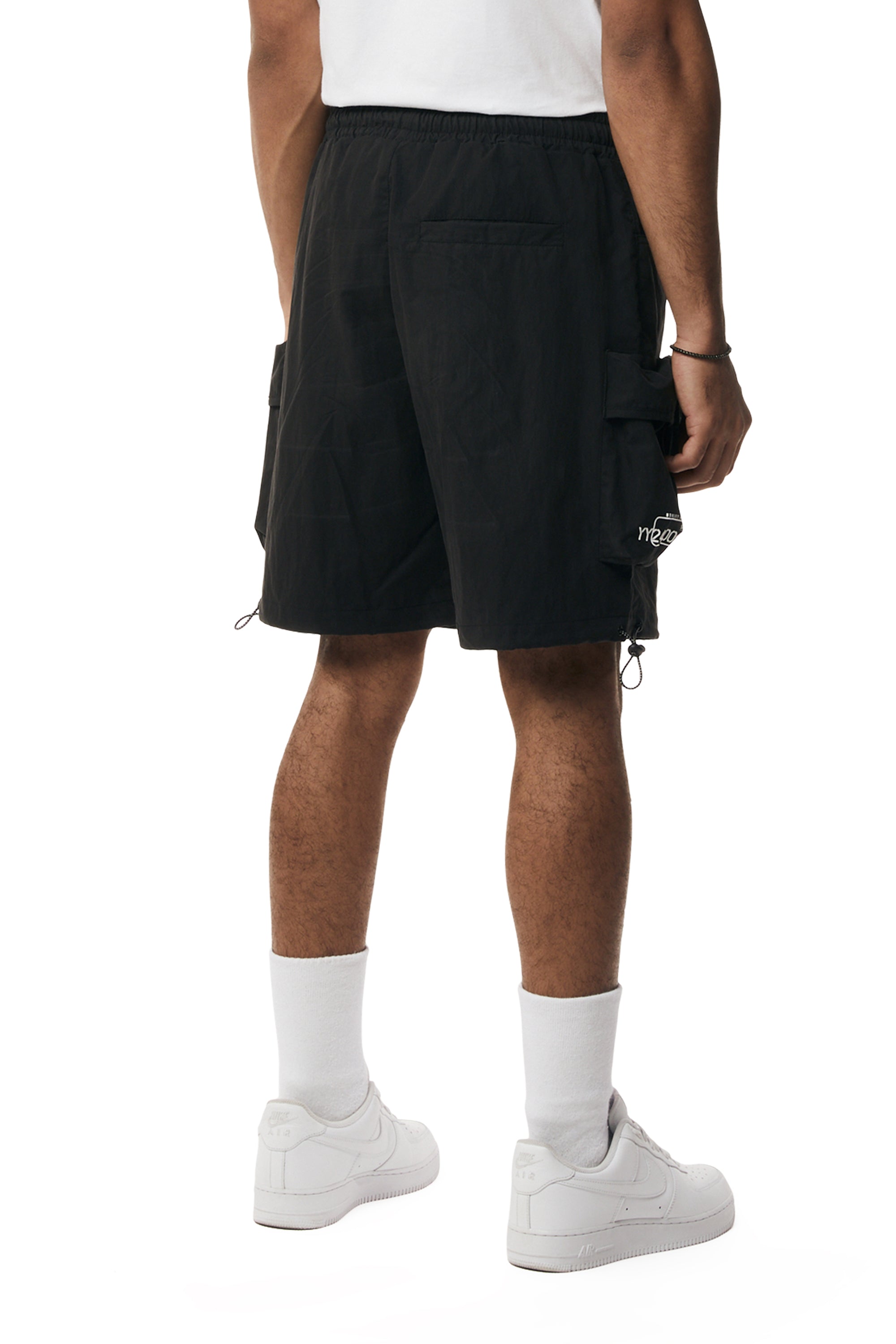 Brushed Cargo Shorts - Black