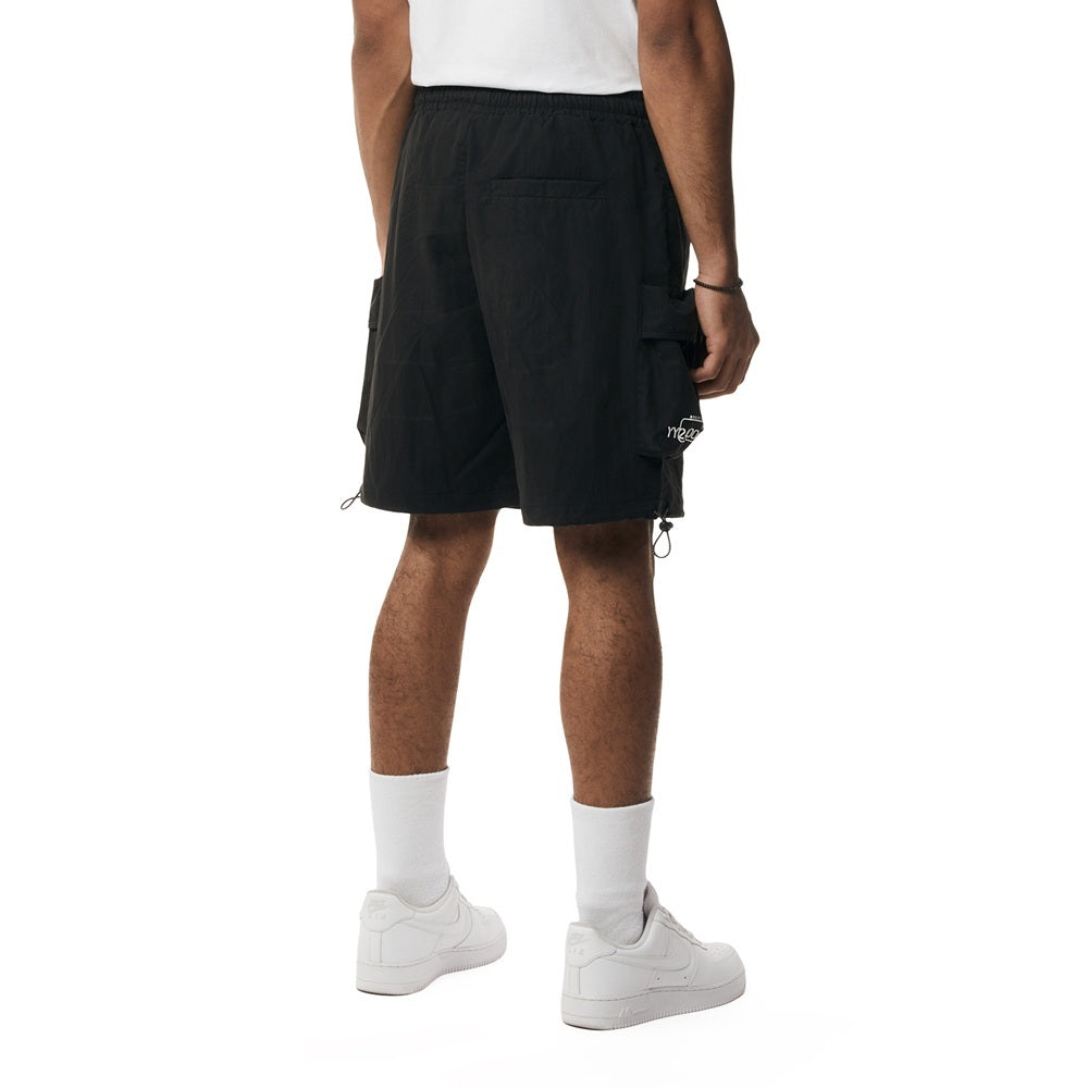 Smoke Rise Brushed Cargo Shorts - Black