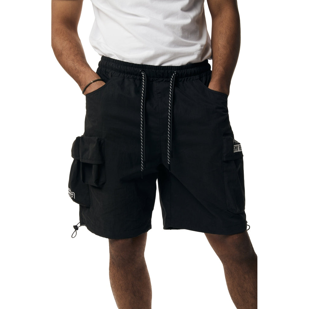 Smoke Rise Brushed Cargo Shorts - Black