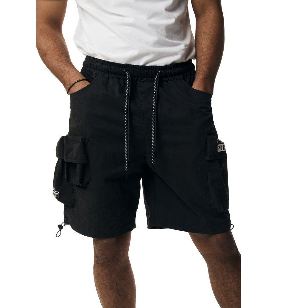 Smoke Rise Brushed Cargo Shorts - Black