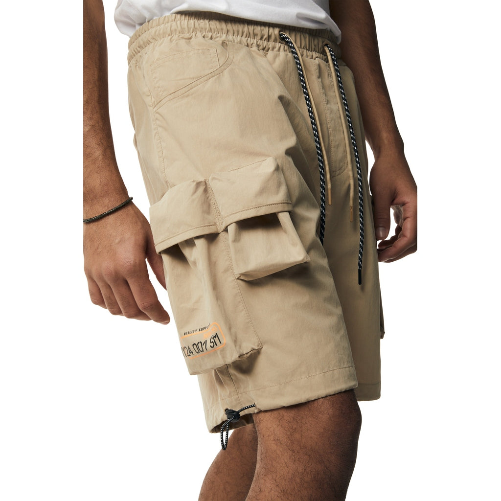 Smoke Rise Brushed Cargo Shorts - Khaki