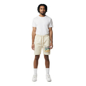 Smoke Rise Fun Graphic Polished Twill Shorts - Ecru