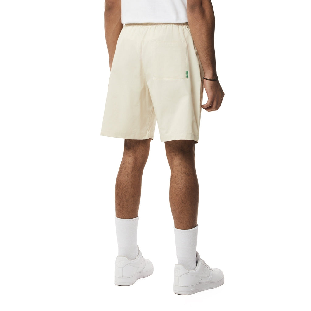 Smoke Rise Fun Graphic Polished Twill Shorts - Ecru