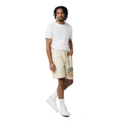 Smoke Rise Fun Graphic Polished Twill Shorts - Ecru