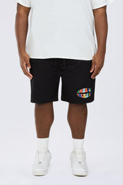 Big And Tall - Graphic Heavy Textured Twill Shorts - Black