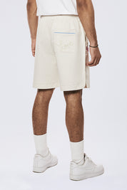 Graphic Heavy Textured Twill Shorts - Chalk