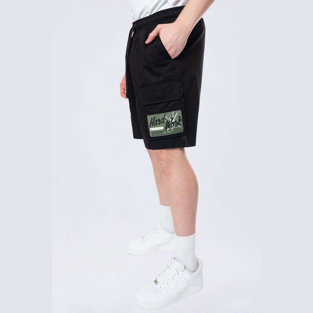 Smoke Rise Pitstop Cargo Twill Lounge Shorts - Black