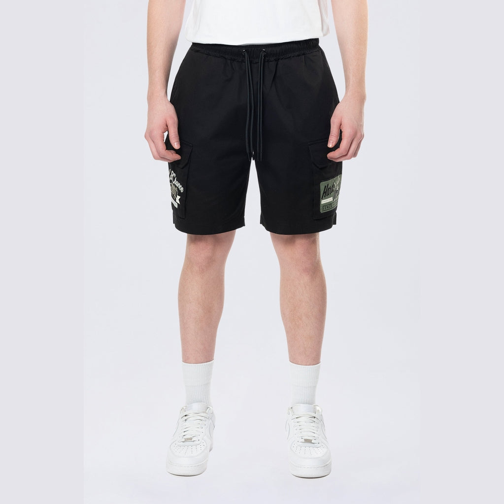 Smoke Rise Pitstop Cargo Twill Lounge Shorts - Black