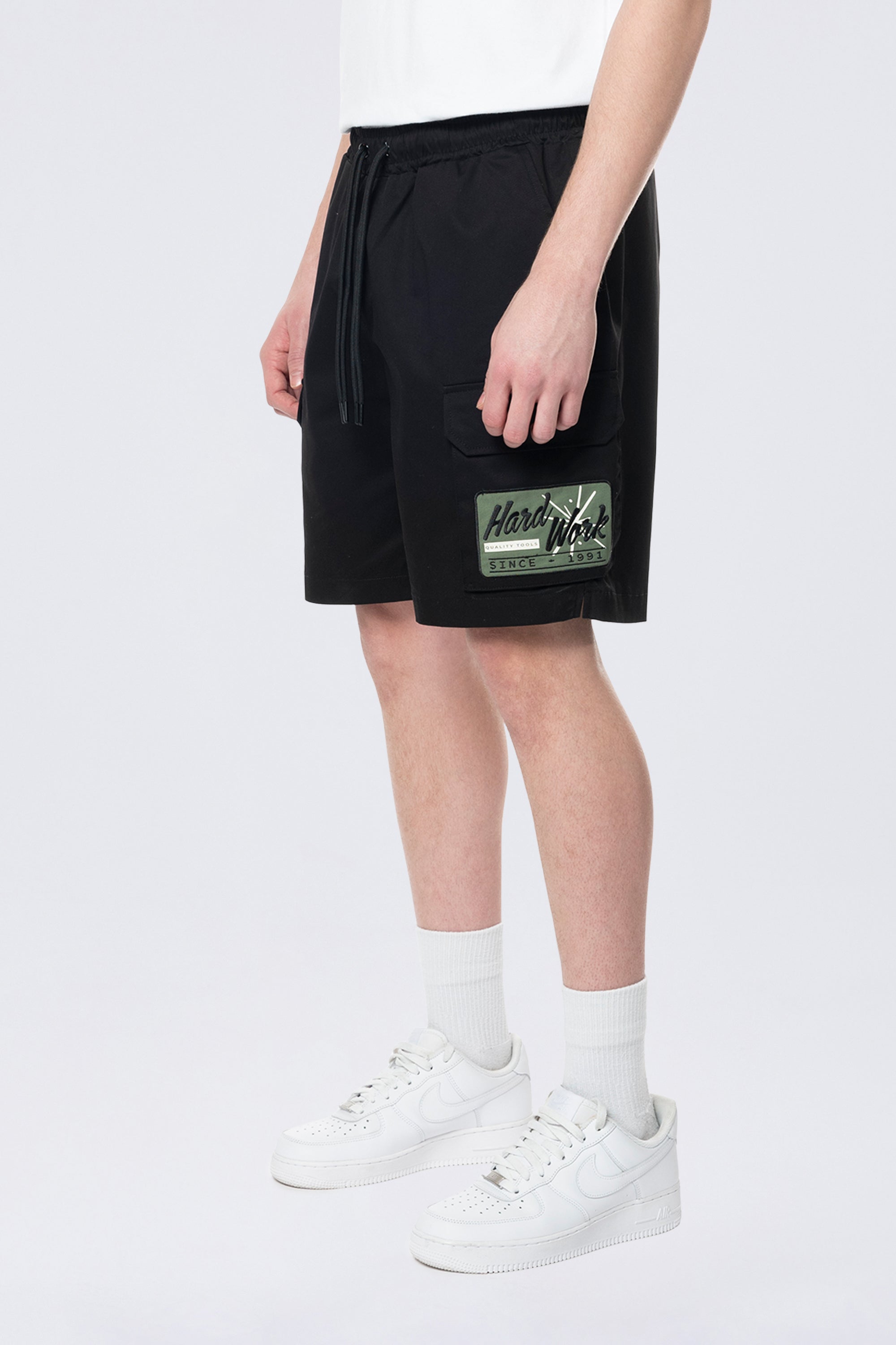 Pitstop Cargo Twill Lounge Shorts - Black