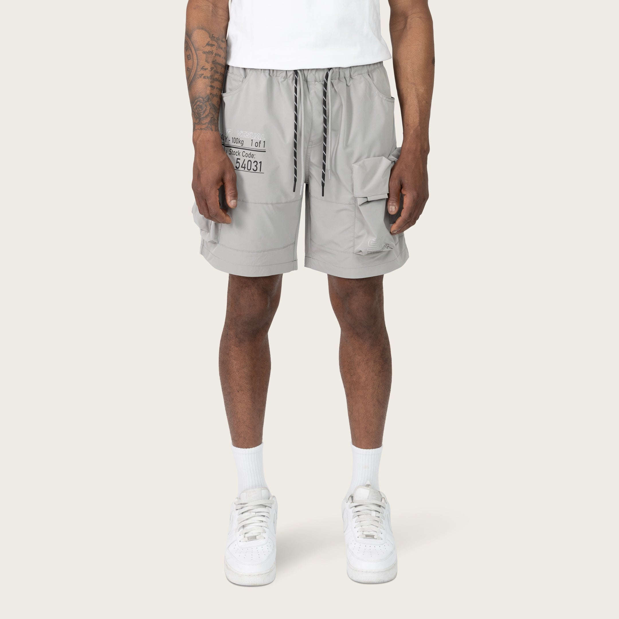 Lounge Utility Cargo Shorts - Light Grey