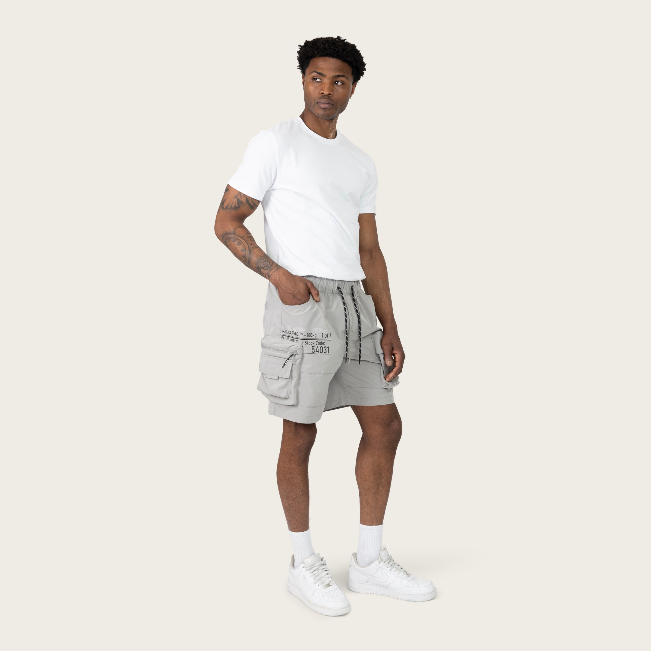 Lounge Utility Cargo Shorts - Light Grey