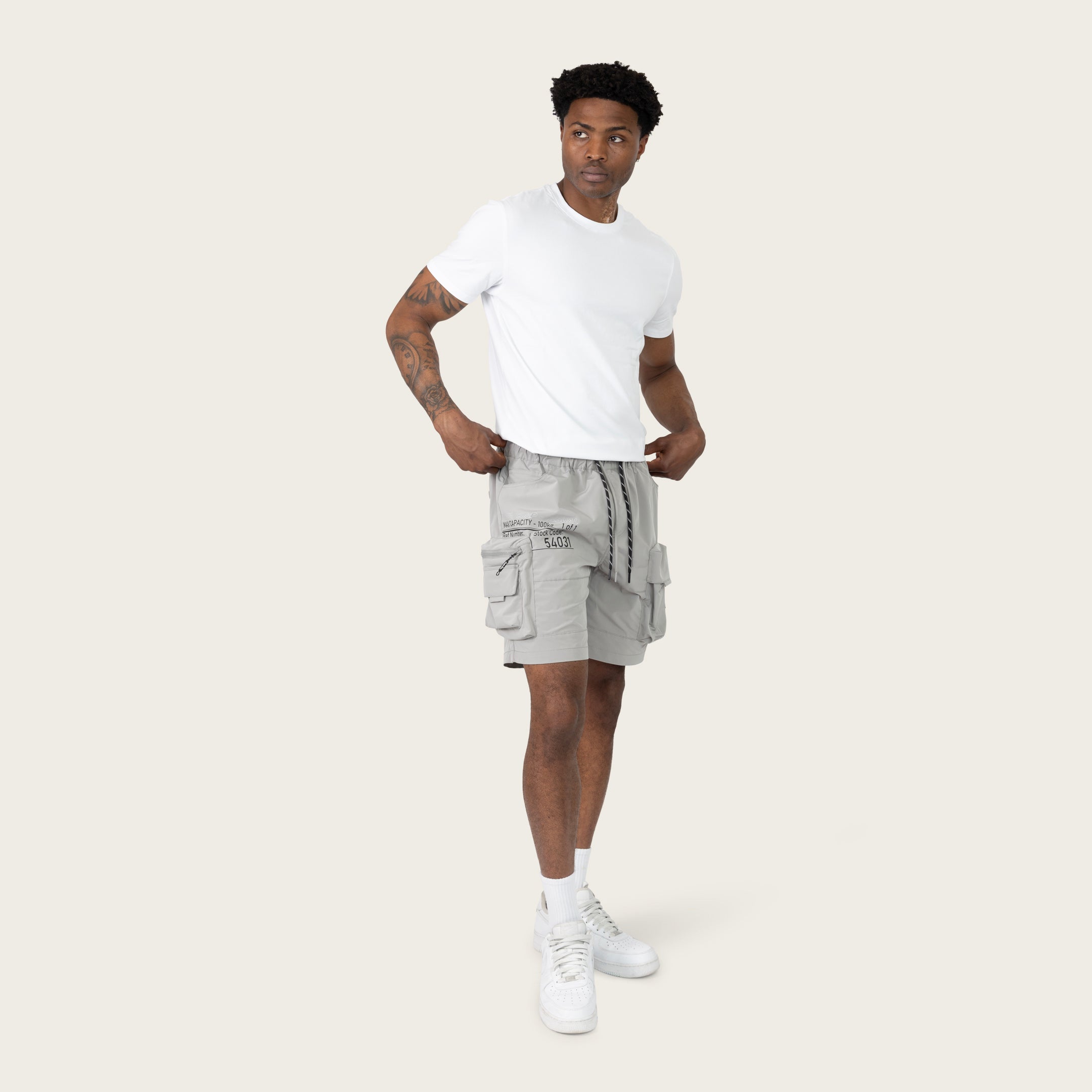 Lounge Utility Cargo Shorts - Light Grey