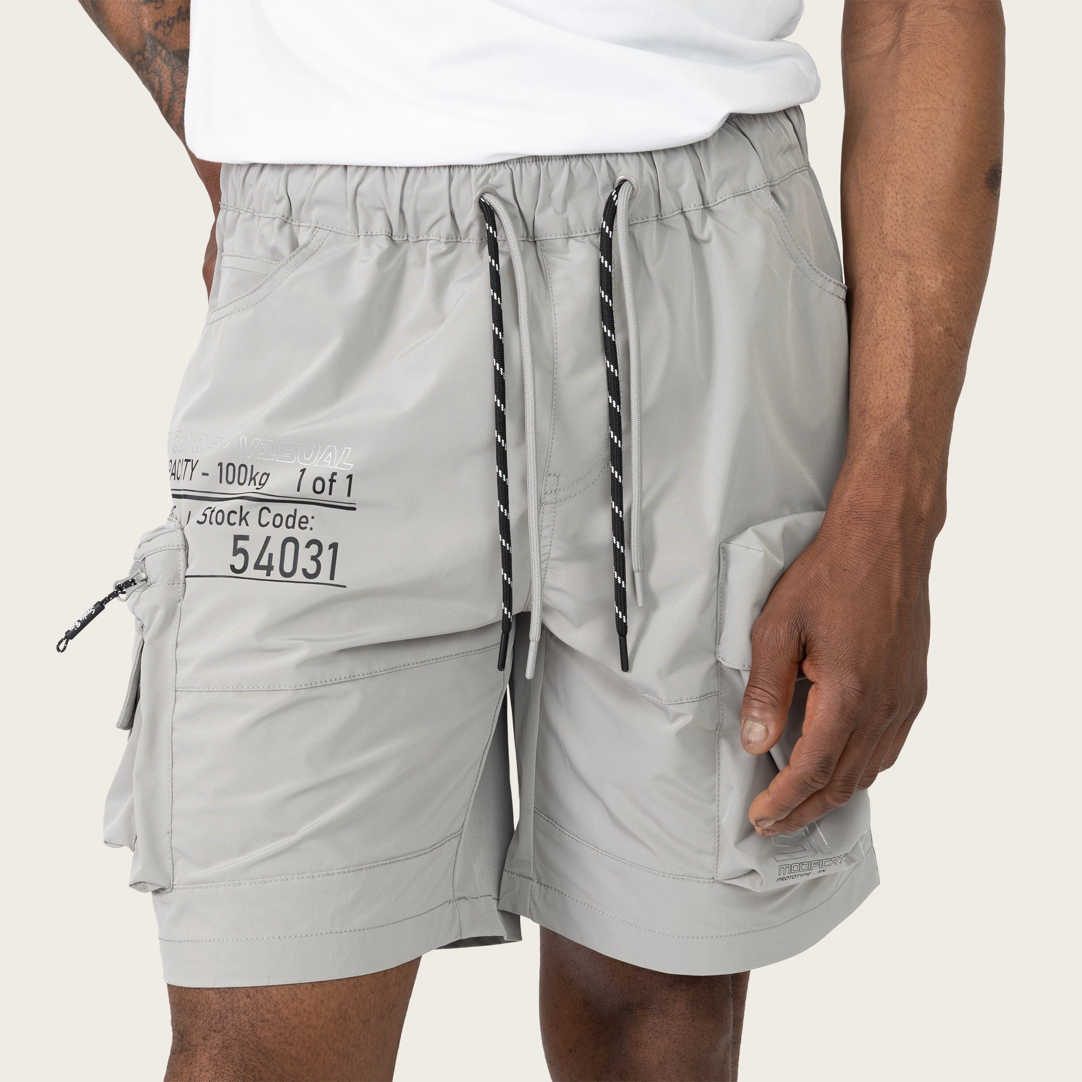 Lounge Utility Cargo Shorts - Light Grey