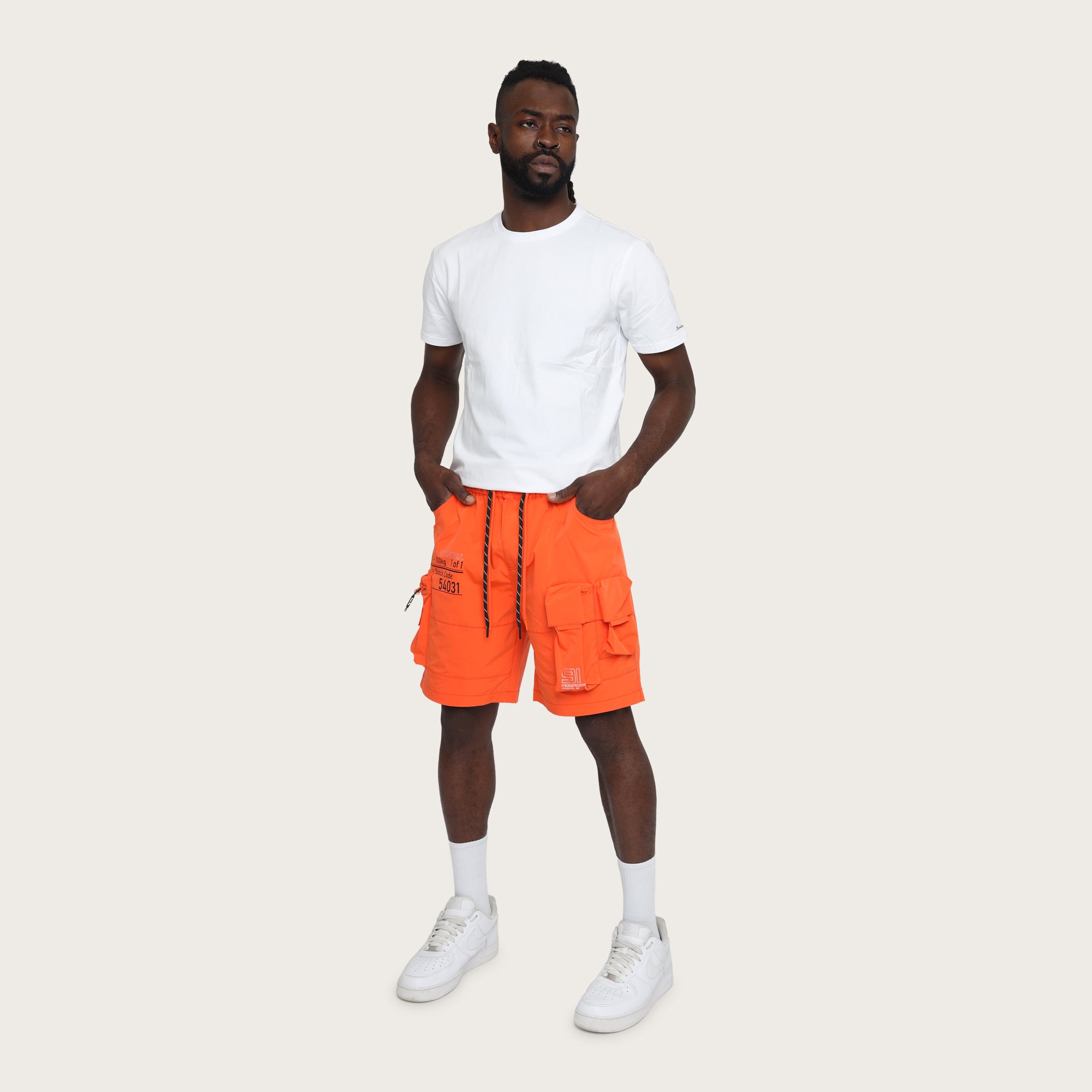 Lounge Utility Cargo Shorts - Orange