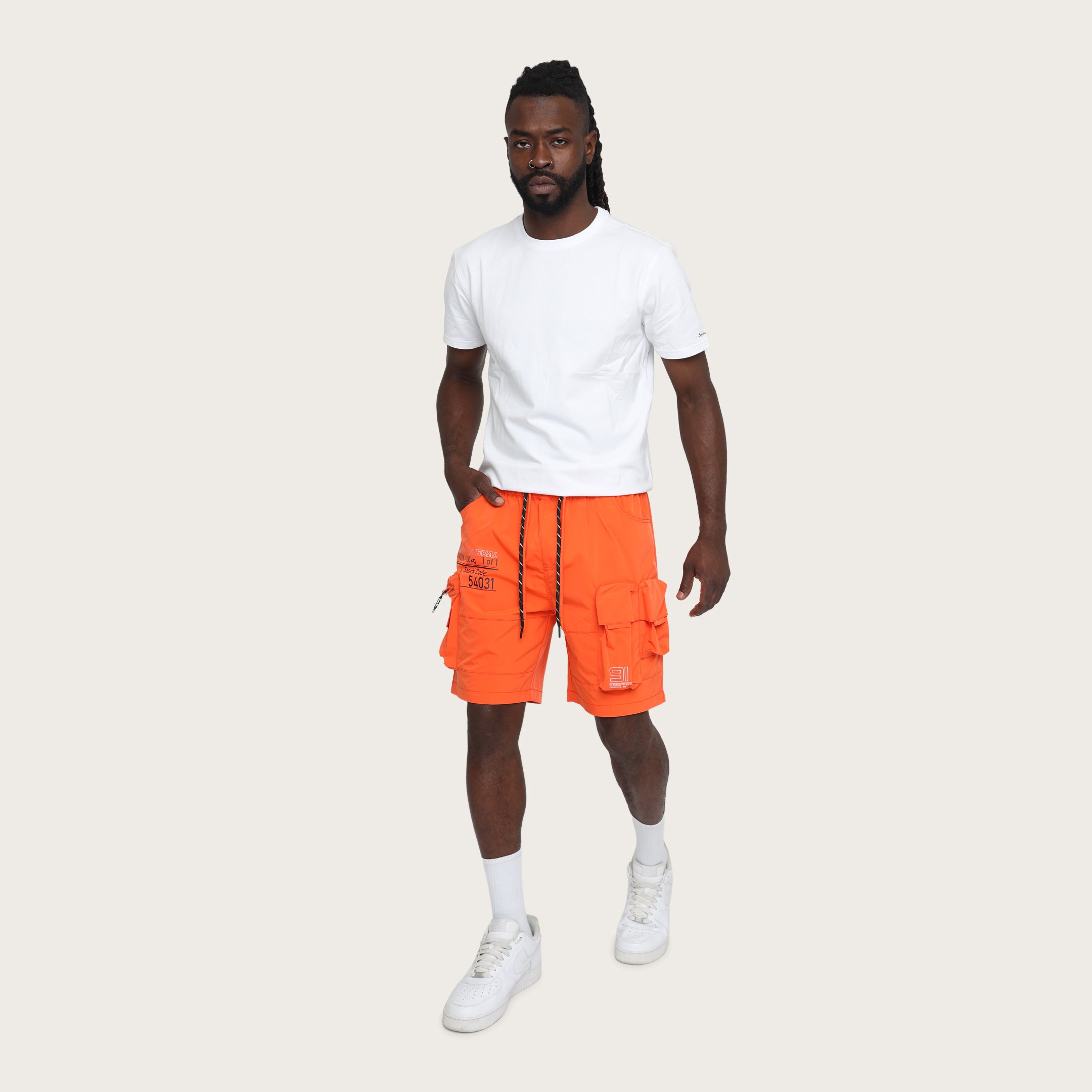 Lounge Utility Cargo Shorts - Orange