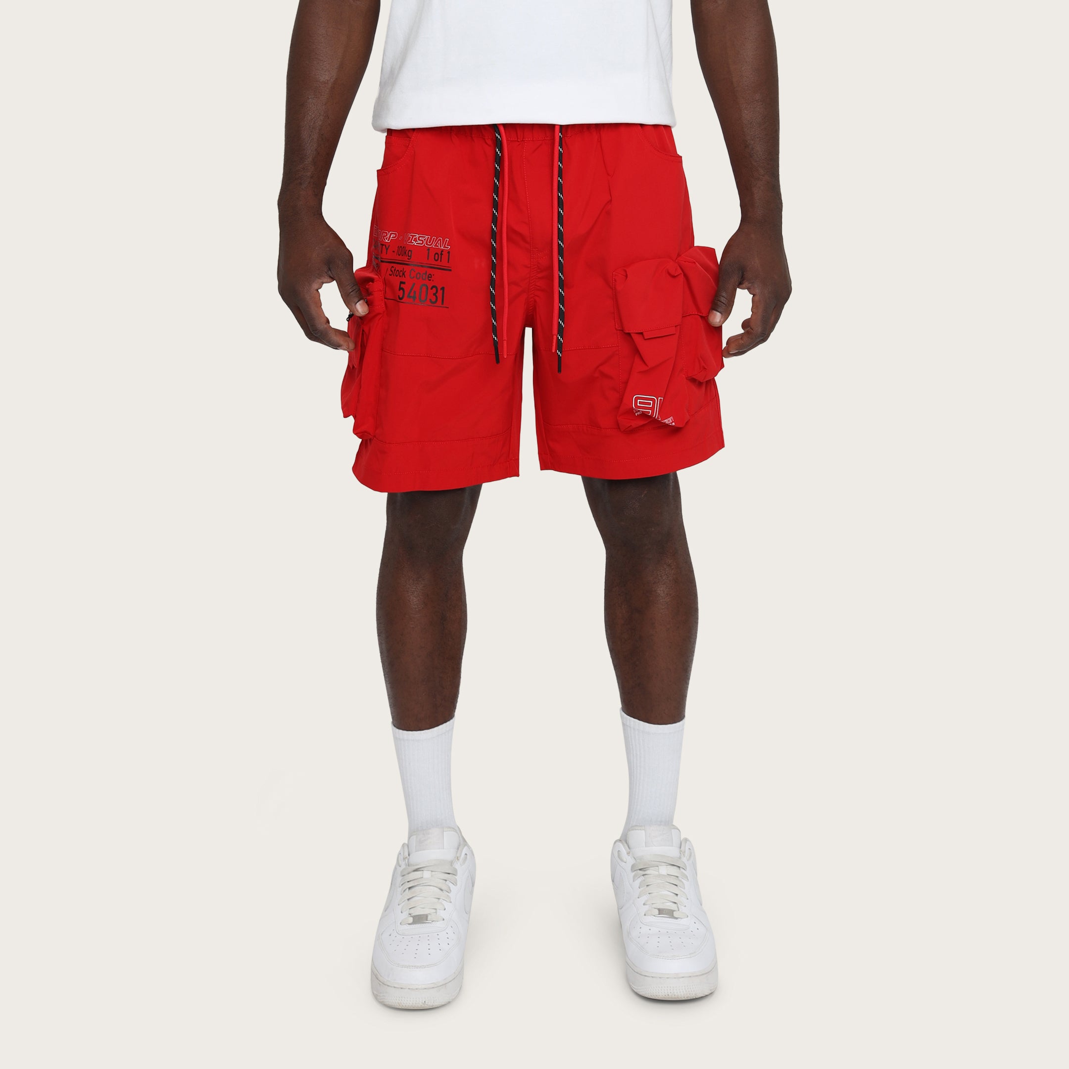 Lounge Utility Cargo Shorts - Red