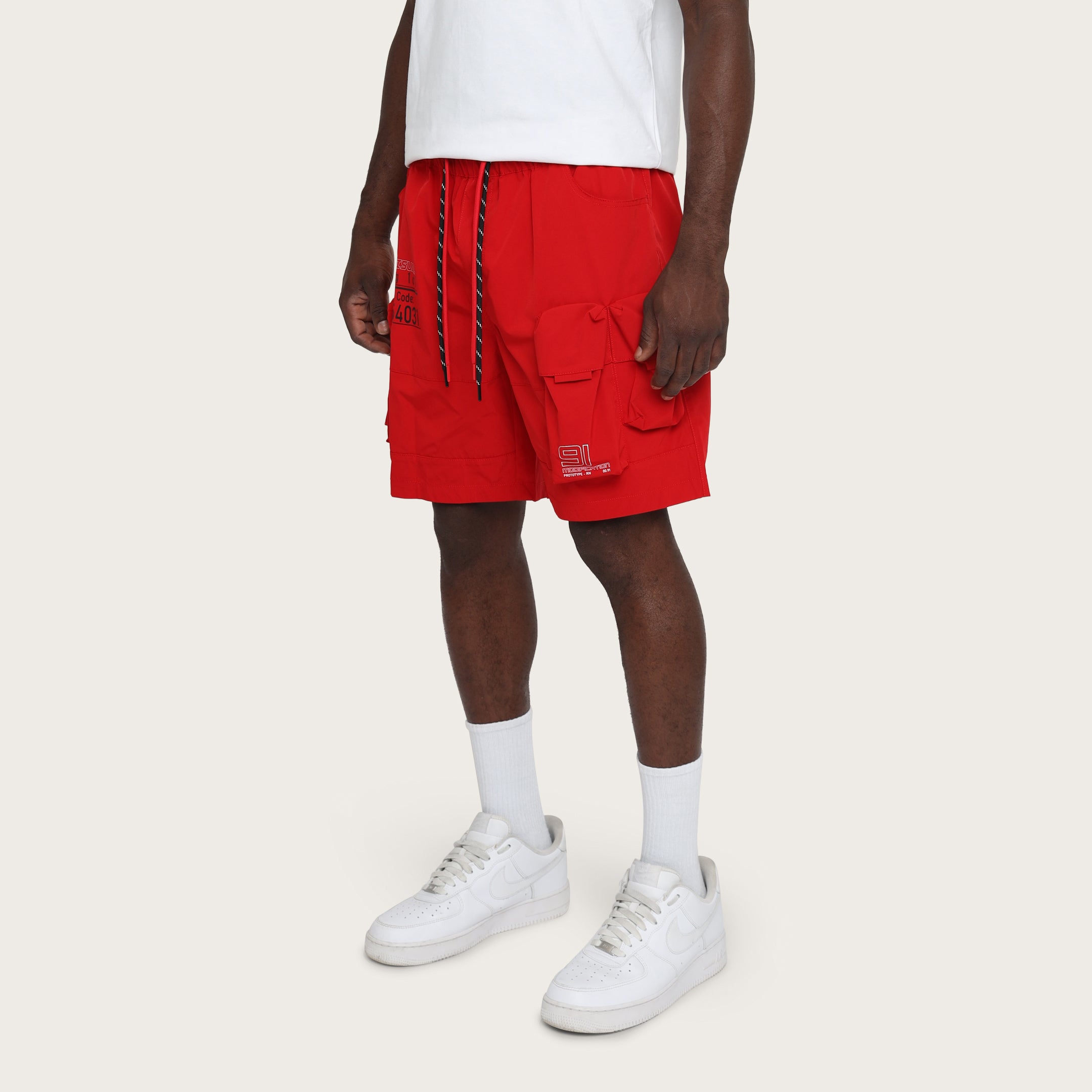 Lounge Utility Cargo Shorts - Red