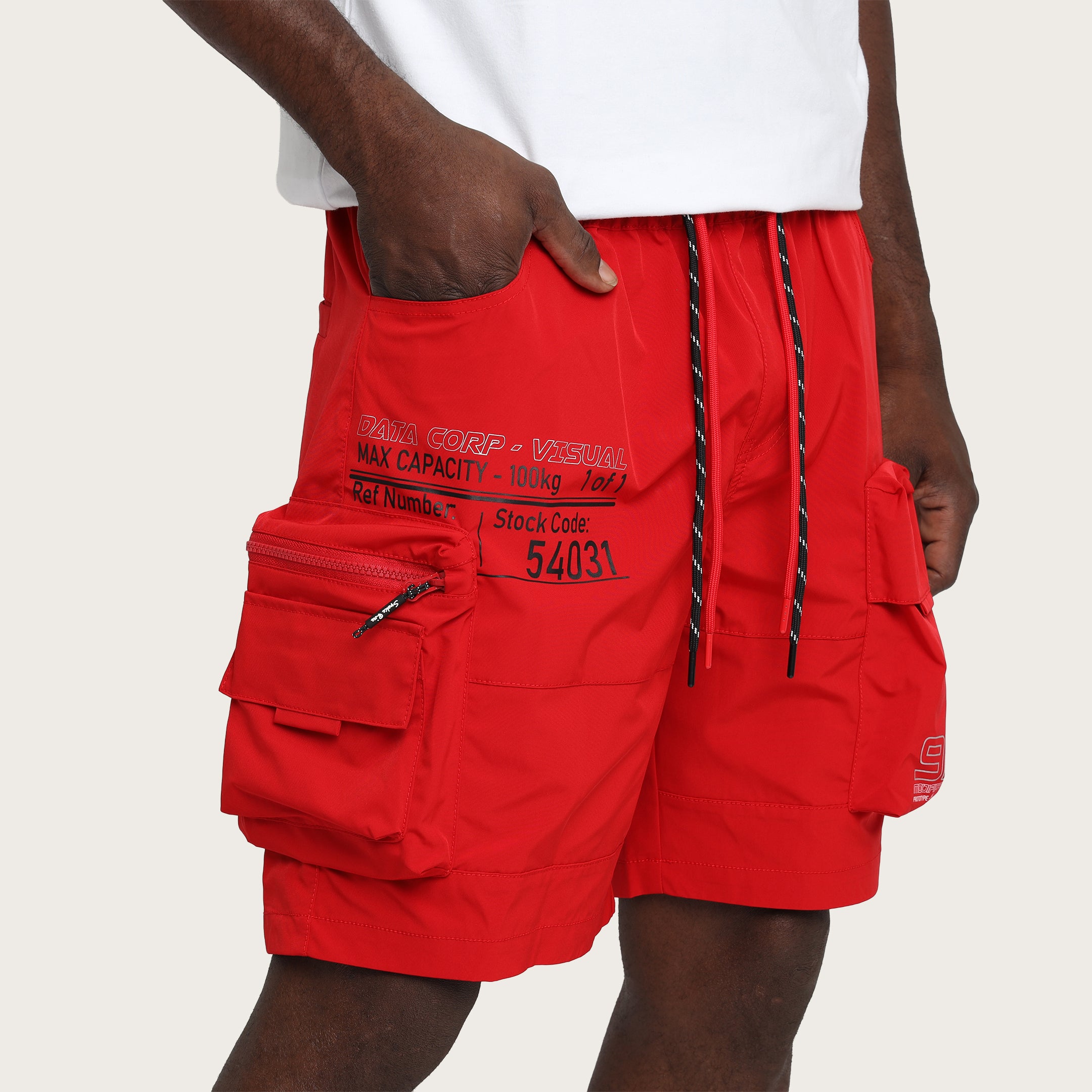 Lounge Utility Cargo Shorts - Red