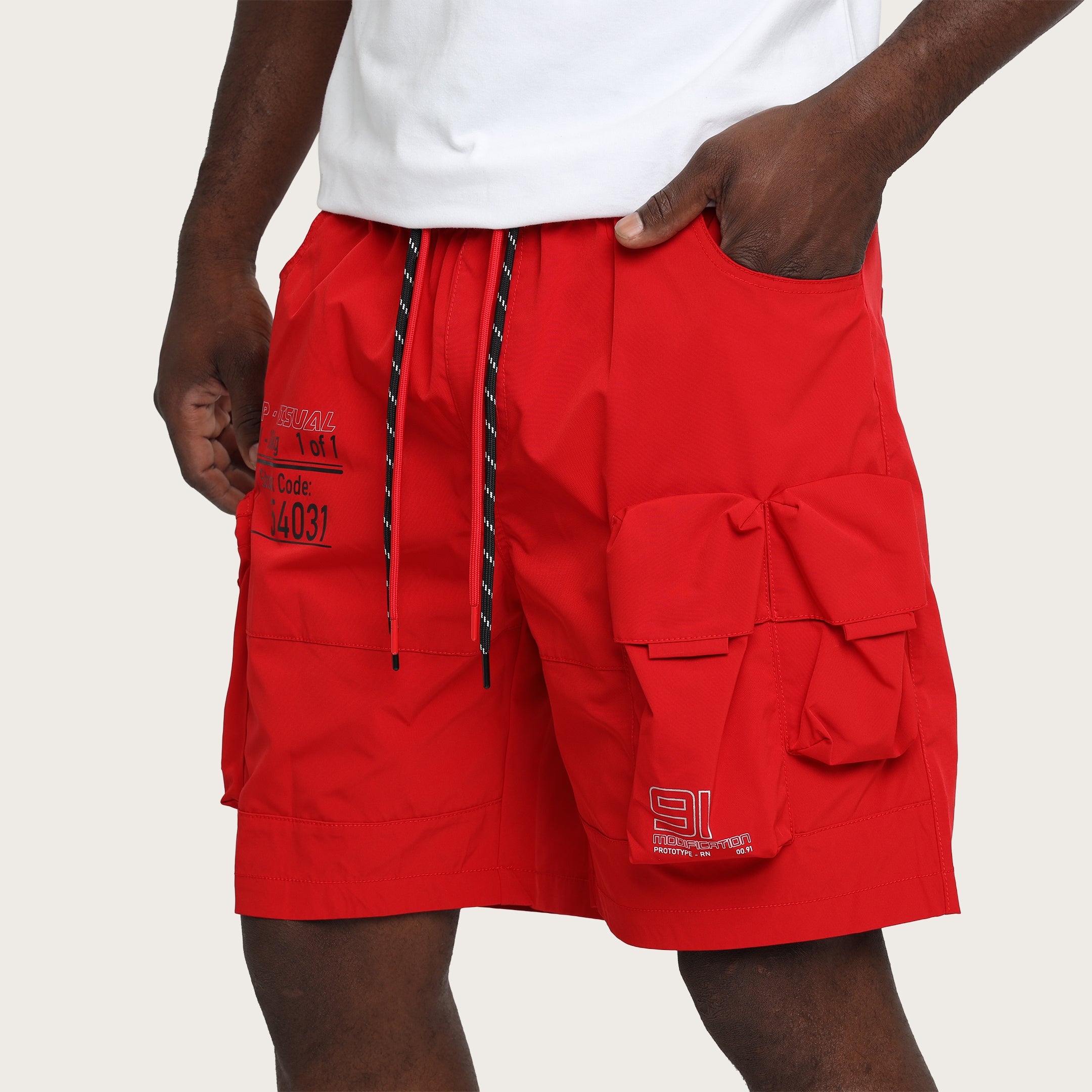 Lounge Utility Cargo Shorts - Red