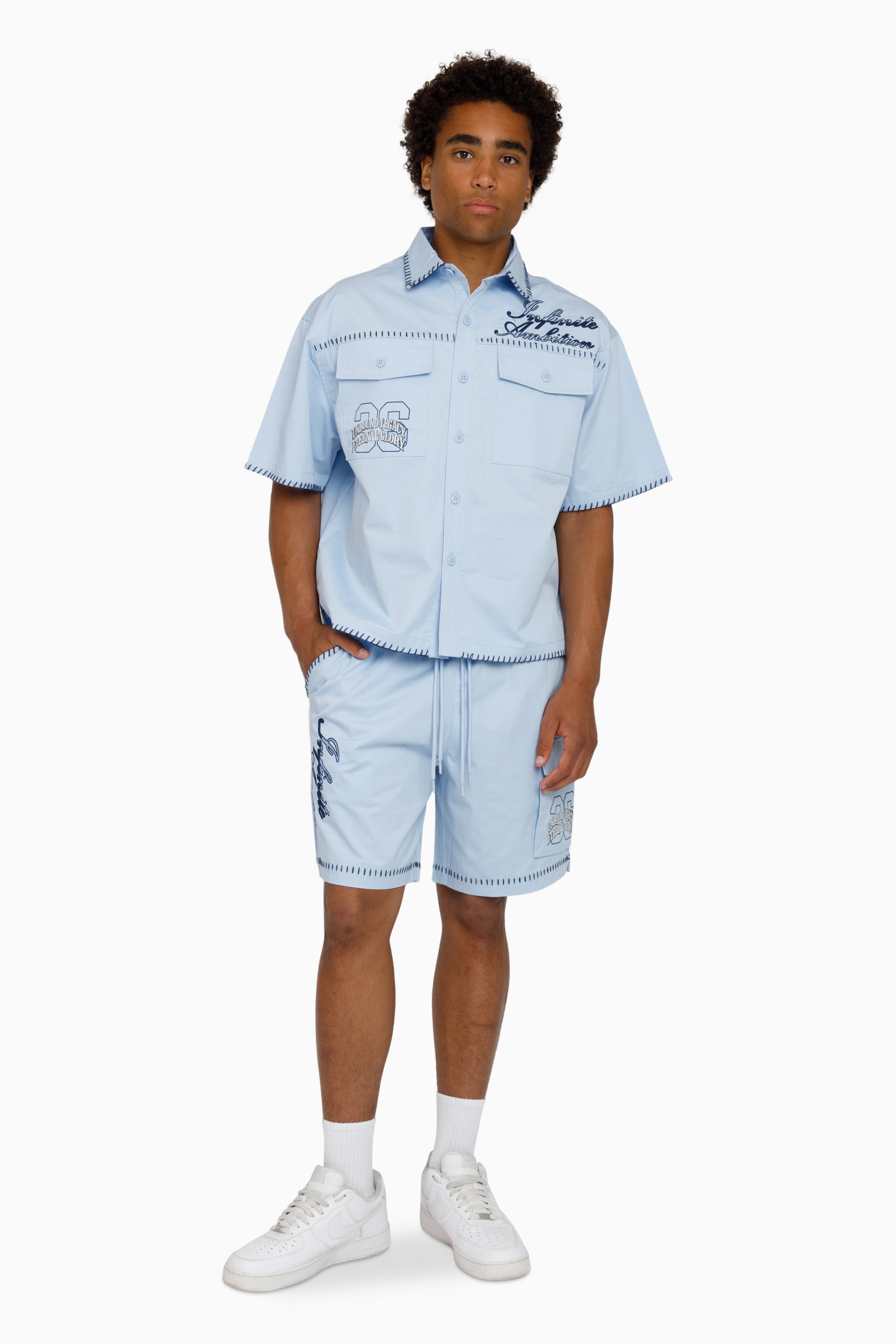 Infinite Ambition Woven Shorts - Blue Bell
