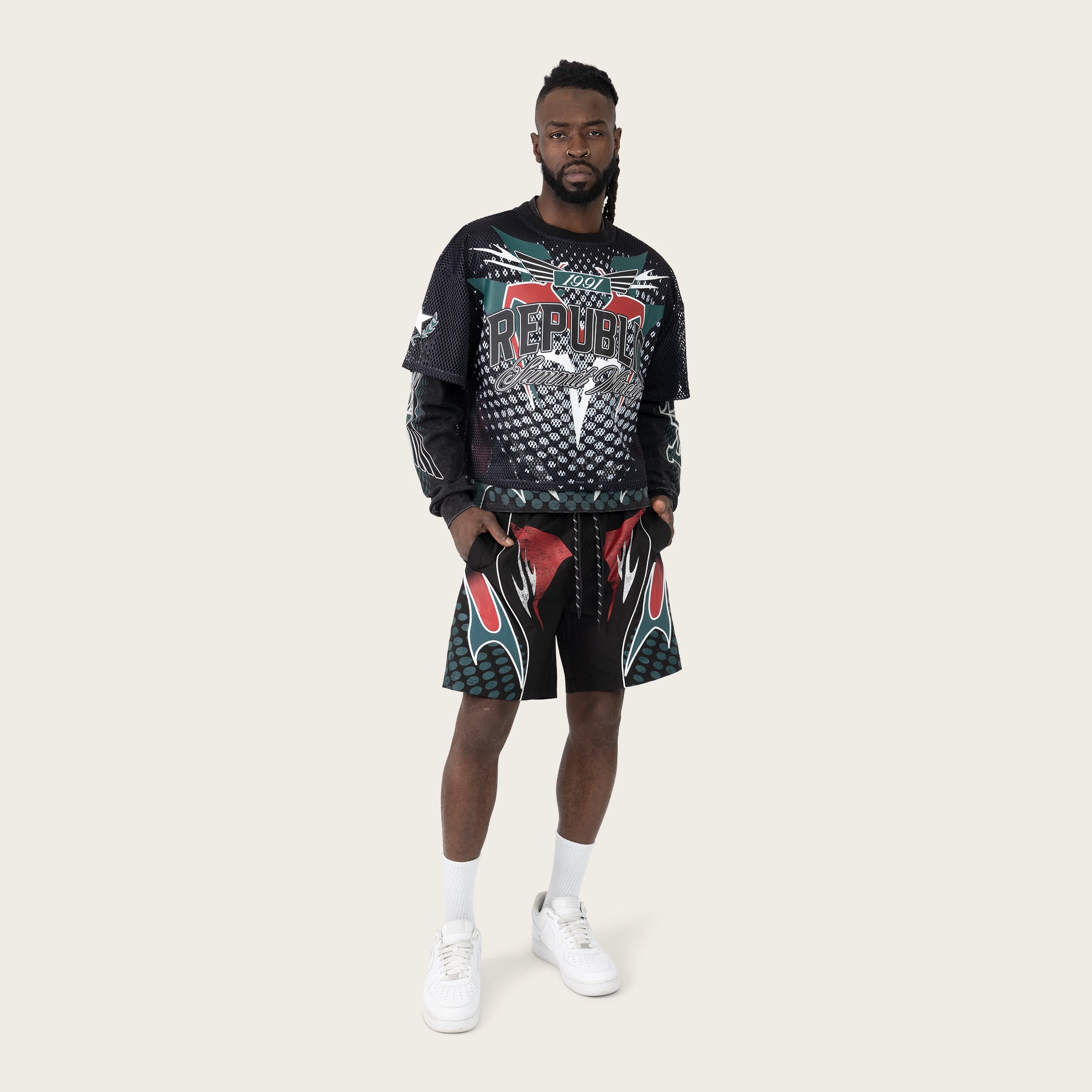 Lounge Republic Windbreaker Shorts - June Bug