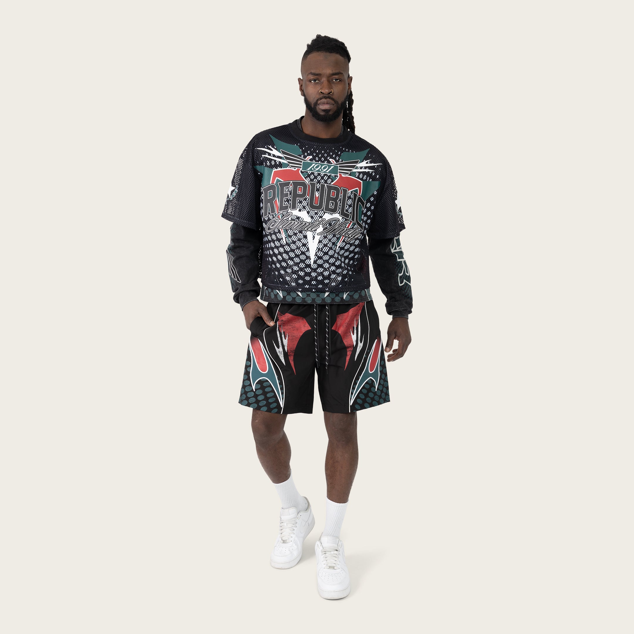 Lounge Republic Windbreaker Shorts - June Bug