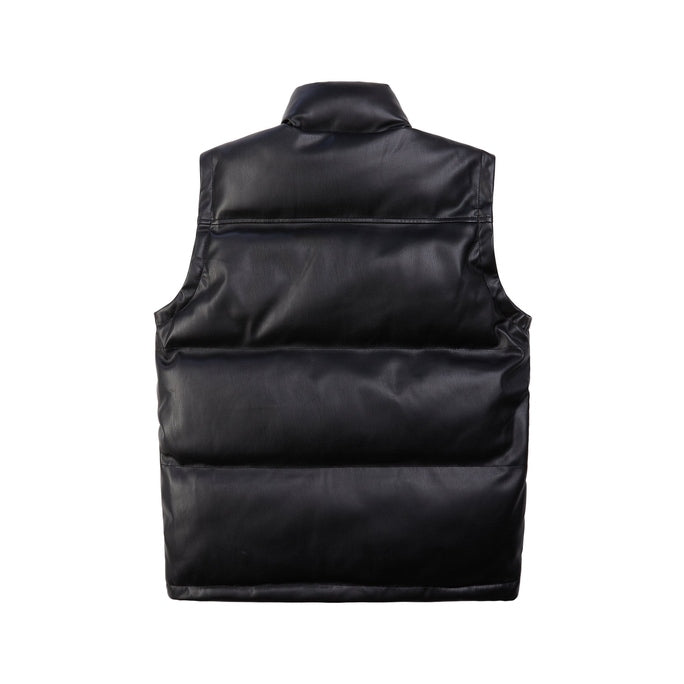 Smoke Rise Utility Vegan Leather Vest - Black