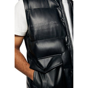 Smoke Rise Utility Vegan Leather Vest - Black