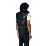 Smoke Rise Utility Vegan Leather Vest - Black