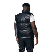 Smoke Rise Big and Tall Big And Tall Utility Vegan Leather Vest - Black