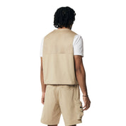 Smoke Rise Utility Windbreaker Vest - Khaki