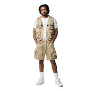 Smoke Rise Utility Windbreaker Vest - Khaki