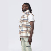 Smoke Rise Plaid Mohair Puffer Vest - Riverside