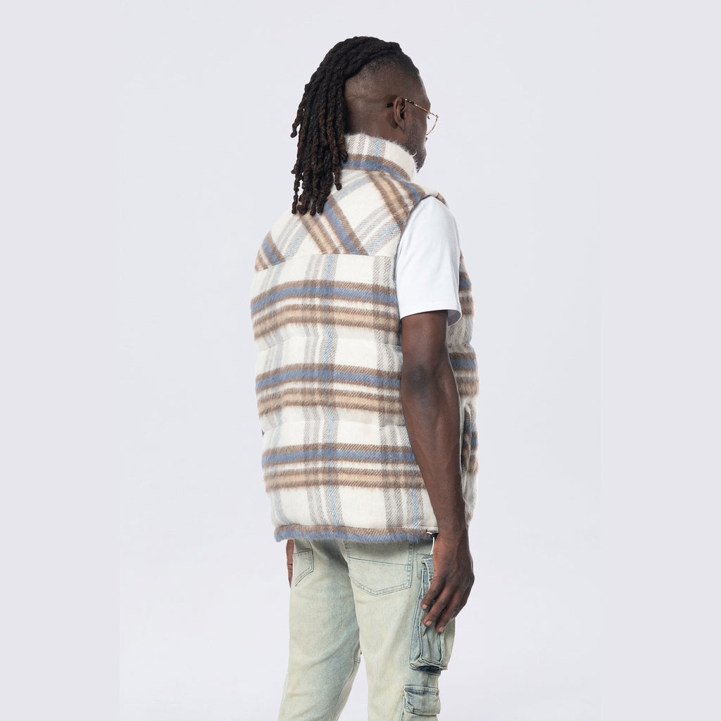 Smoke Rise Plaid Mohair Puffer Vest - Riverside