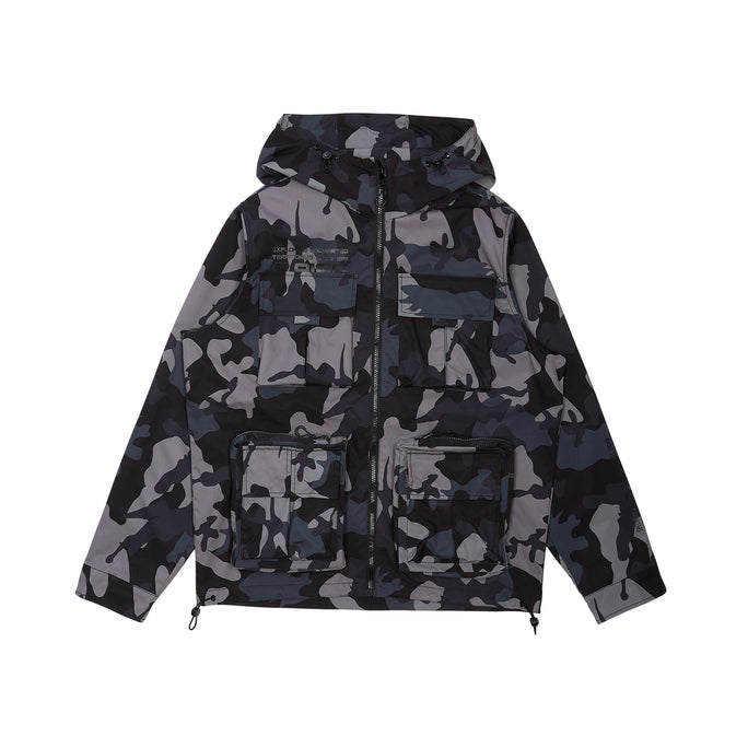 Smoke Rise Windbreaker Utility Jacket - Stone Camo