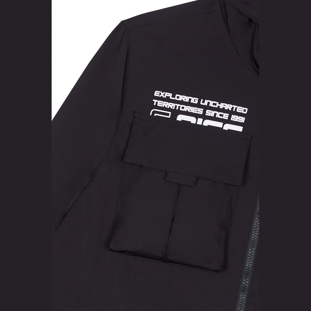 Smoke Rise Windbreaker Utility Jacket - Black