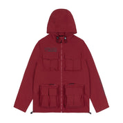 Smoke Rise Windbreaker Utility Jacket - Burgundy