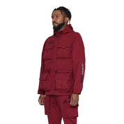 Smoke Rise Windbreaker Utility Jacket - Burgundy