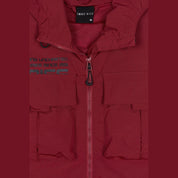 Smoke Rise Windbreaker Utility Jacket - Burgundy