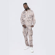 Smoke Rise Utility Windbreaker Jacket - Khaki Hunting Camo