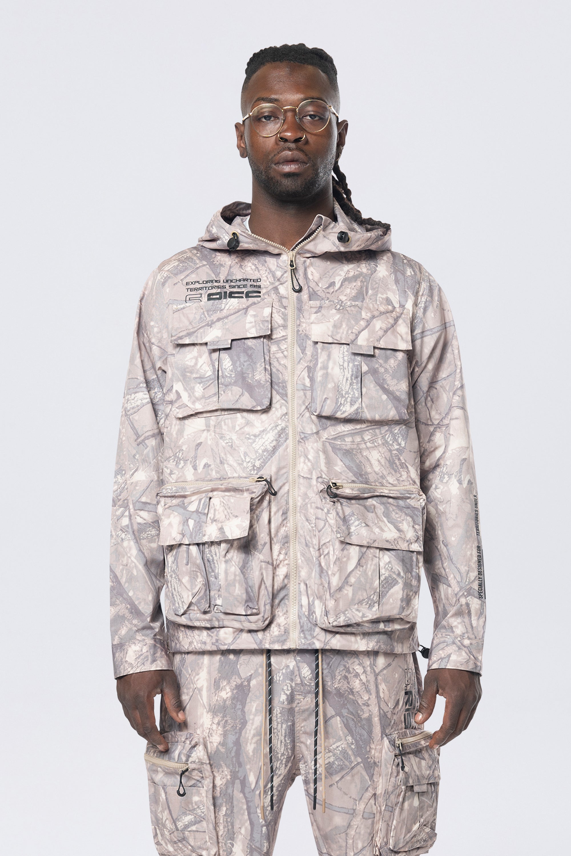 Utility Windbreaker Jacket - Khaki Hunting Camo