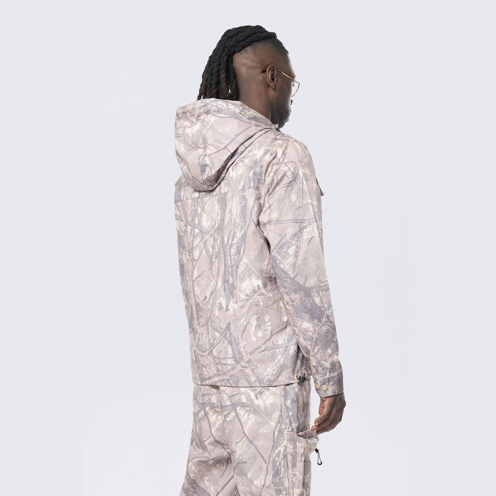 Smoke Rise Utility Windbreaker Jacket - Khaki Hunting Camo