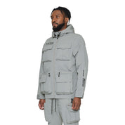 Smoke Rise Windbreaker Utility Jacket - Light Grey