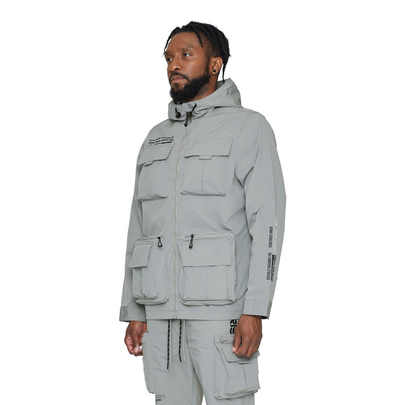 Windbreaker Utility Jacket - Light Grey