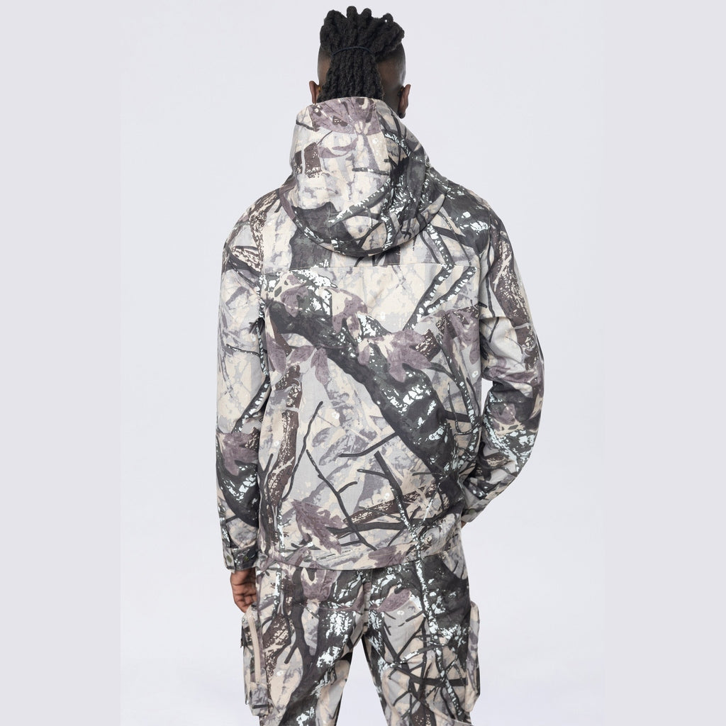 Smoke Rise Utility Windbreaker Jacket - Olive Hunting Camo