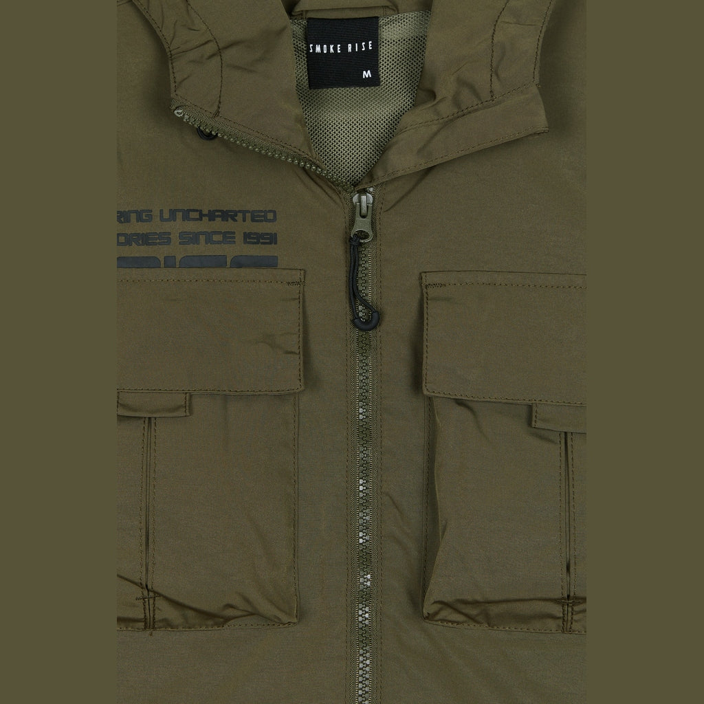 Smoke Rise Windbreaker Utility Jacket - Olive