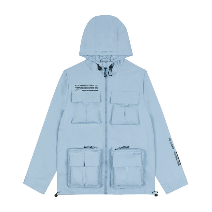 Smoke Rise Windbreaker Utility Jacket - Pale Blue