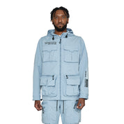 Smoke Rise Windbreaker Utility Jacket - Pale Blue